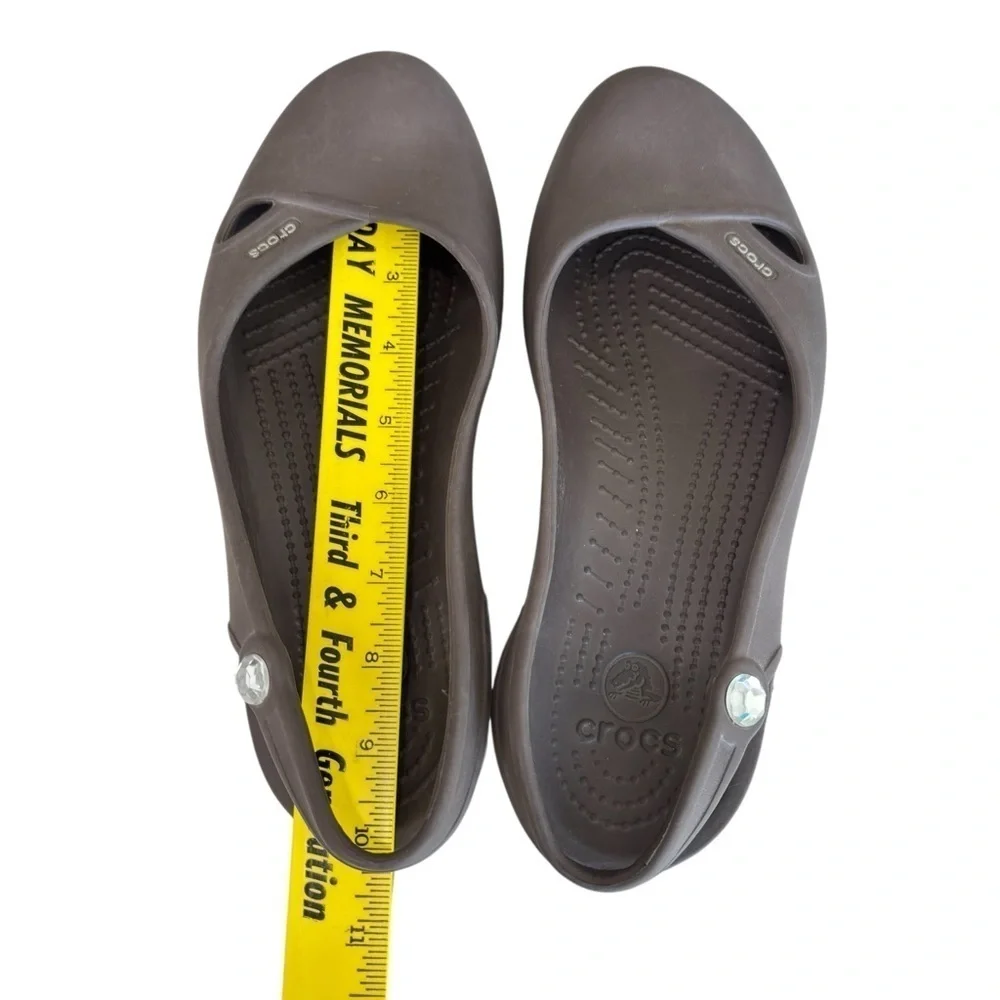 CROCS Taylor Slingback Flats‎ Mules Sandals Black Slip On Shoes Sz 7 Y2K Preppy